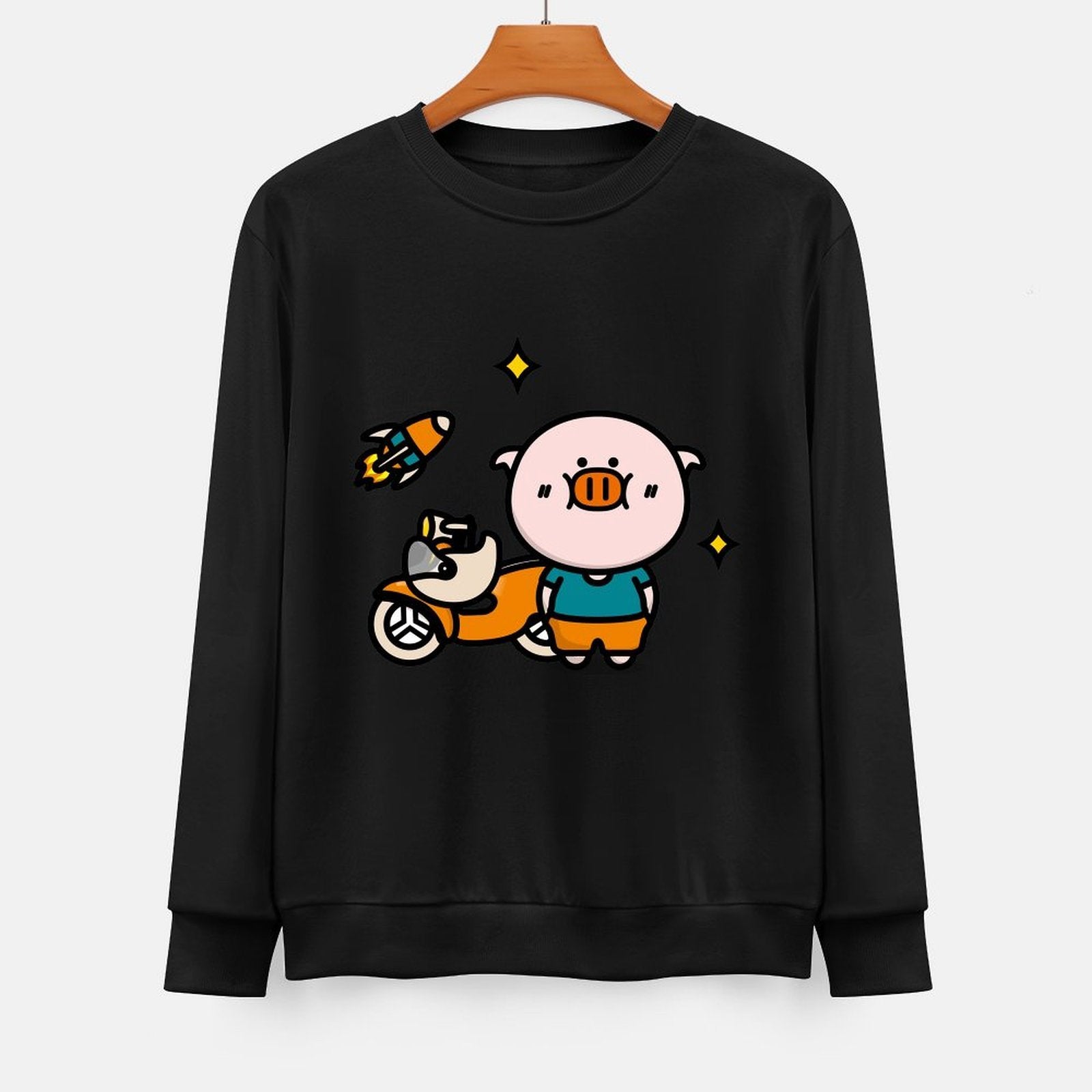 Front Patterned Long Sleeve TopChill Shrink-Resistant